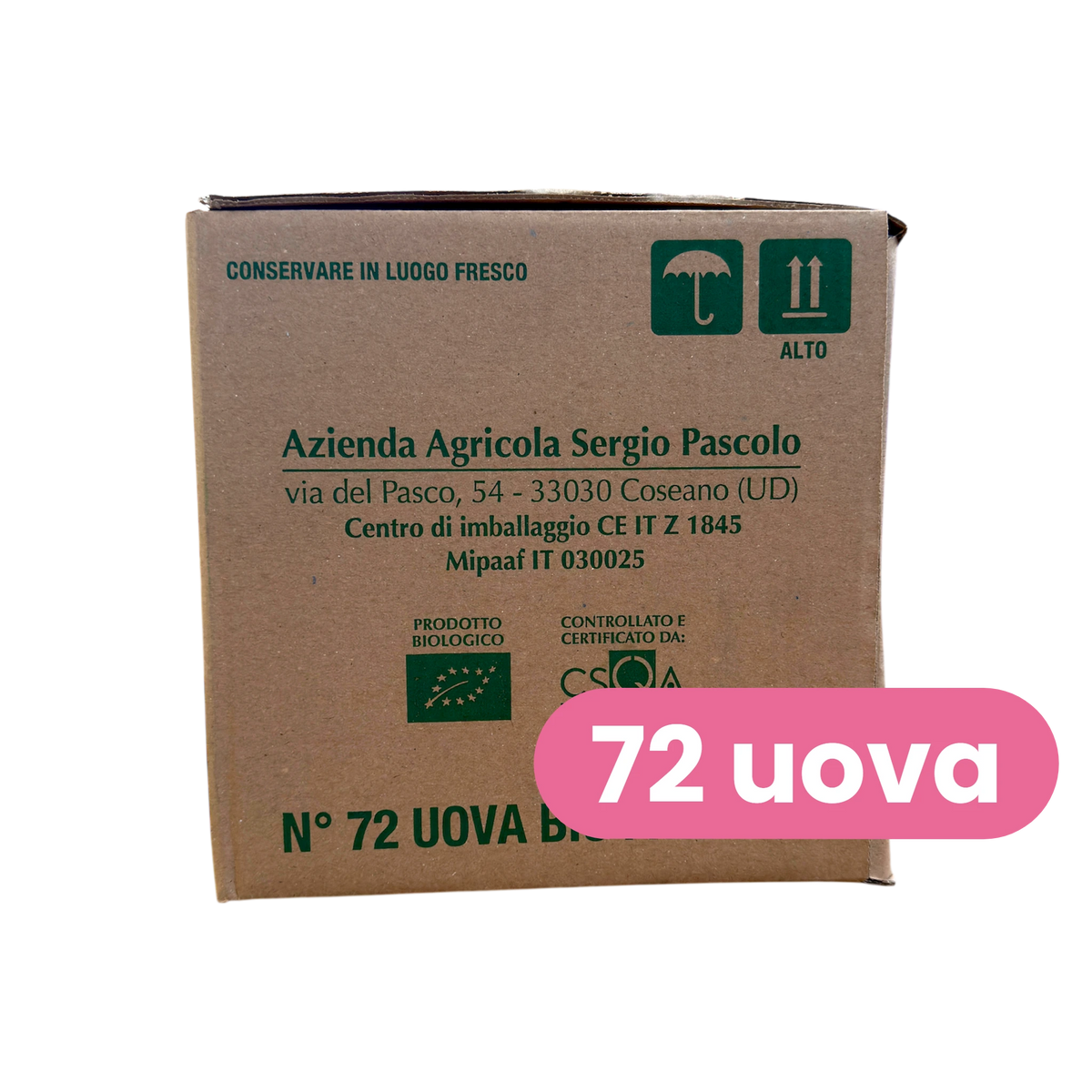 Uova biologiche Pascolo, scatolone da 72 uova con cartellino | Nature King