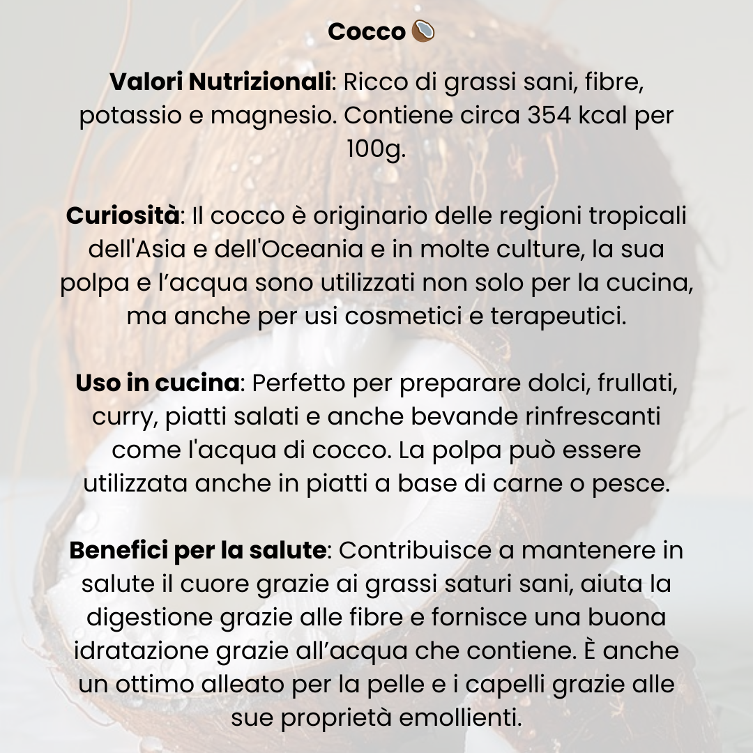 🟠 Cocco Tropicale da Bere – Fresh Young Coconut - Nature King