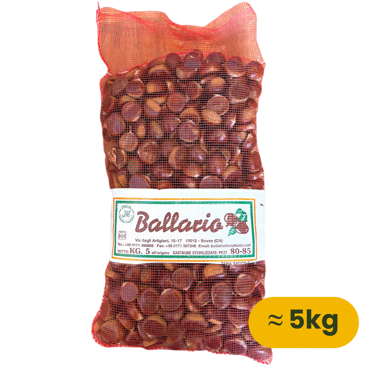 Sacchetto da 5 kg di marroni del Piemonte calibro 80/85, Nature King